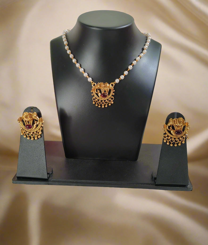 Pearl Elephant Jewellery set