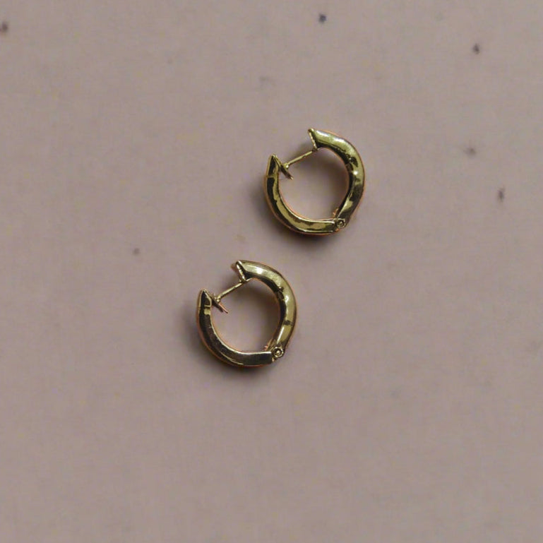 Gold tone Ring Ear stud