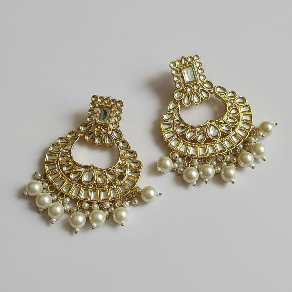Pearl Kundan Earrings