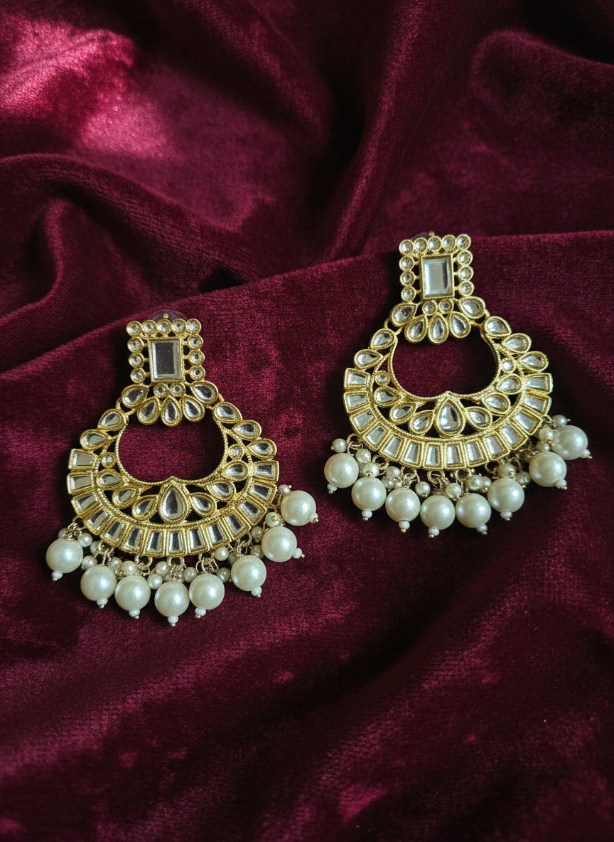 Pearl Kundan Earrings