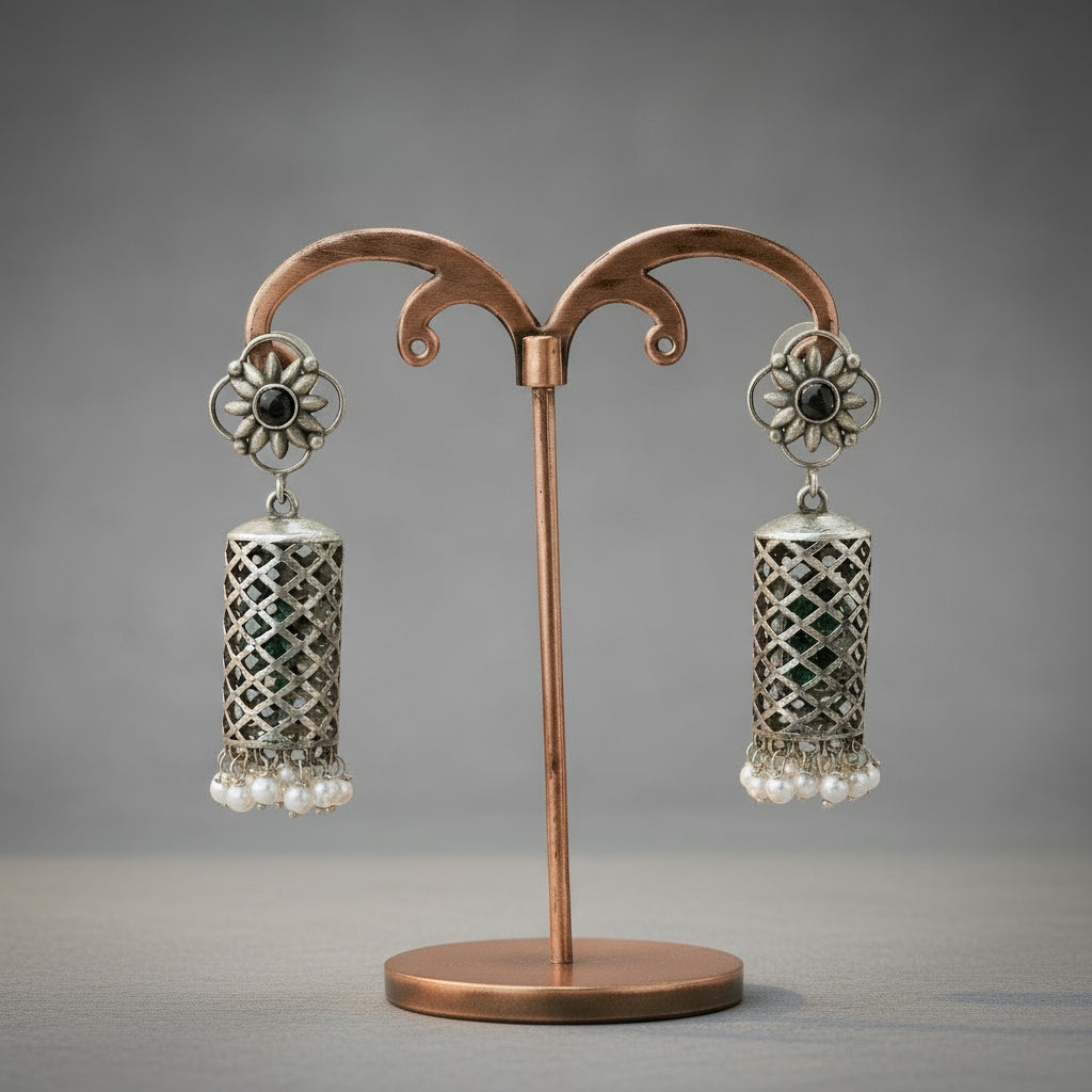 Thara brass cylindrical jumka