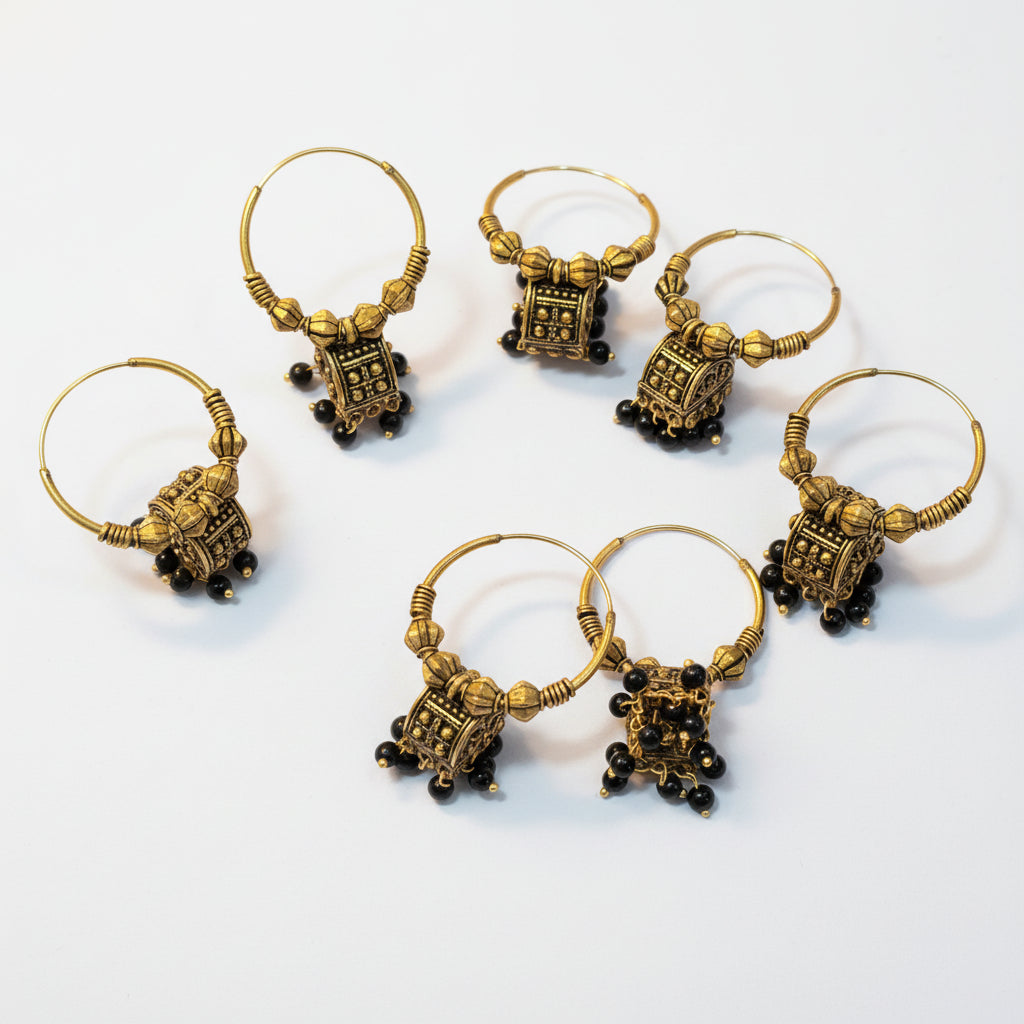 Oxidized Gold hook jumkas