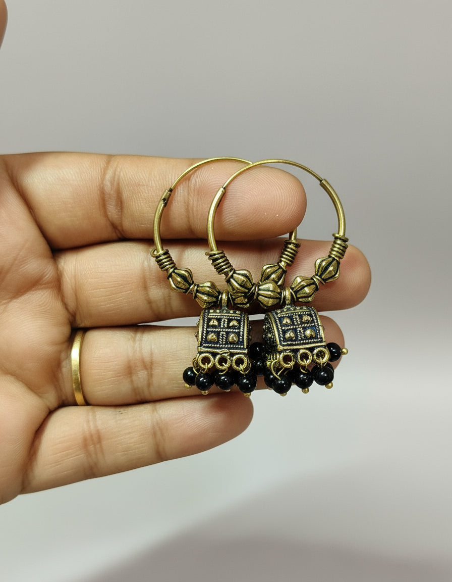 Oxidized Gold hook jumkas