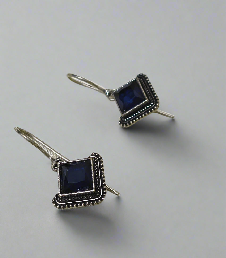 Diamond shape hook earrings