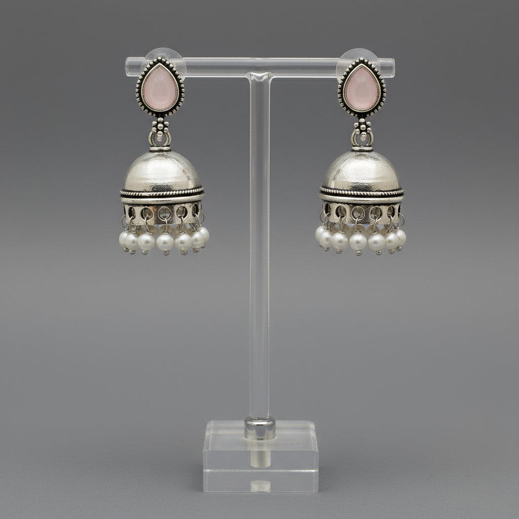 Tear drop silver jumkas