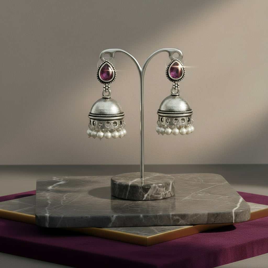 Tear drop silver jumkas