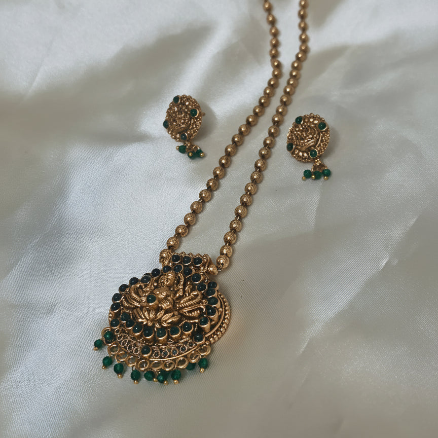 Green Lakshmi Short Haram