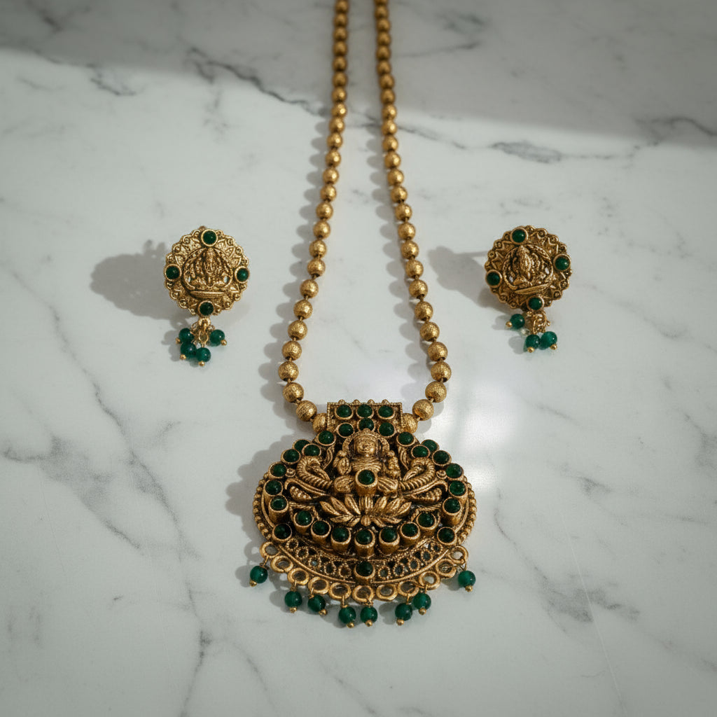 Green Lakshmi Short Haram