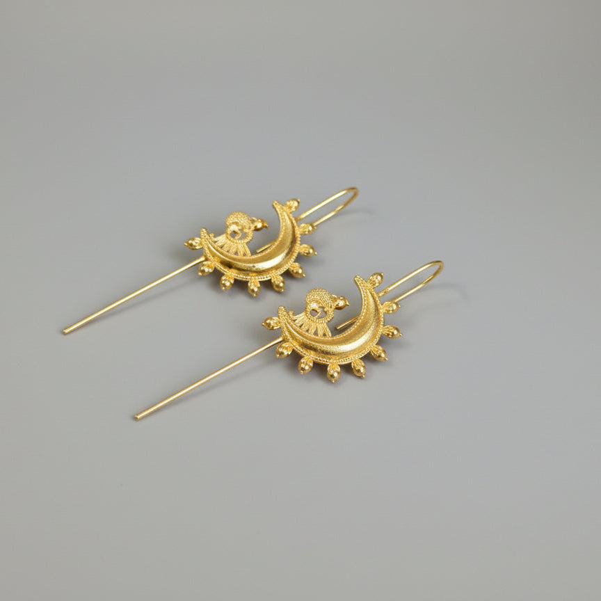 Peacock Brass Earcuffs