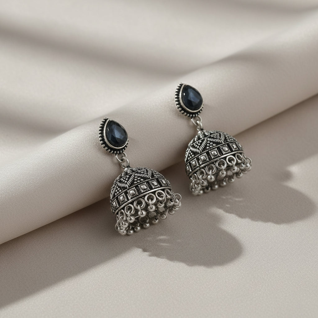 Oxidised silver jumkas