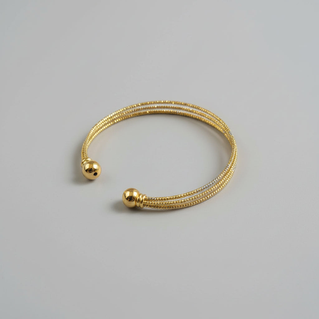 Dual Tone Anti Tarnish Open Bangle
