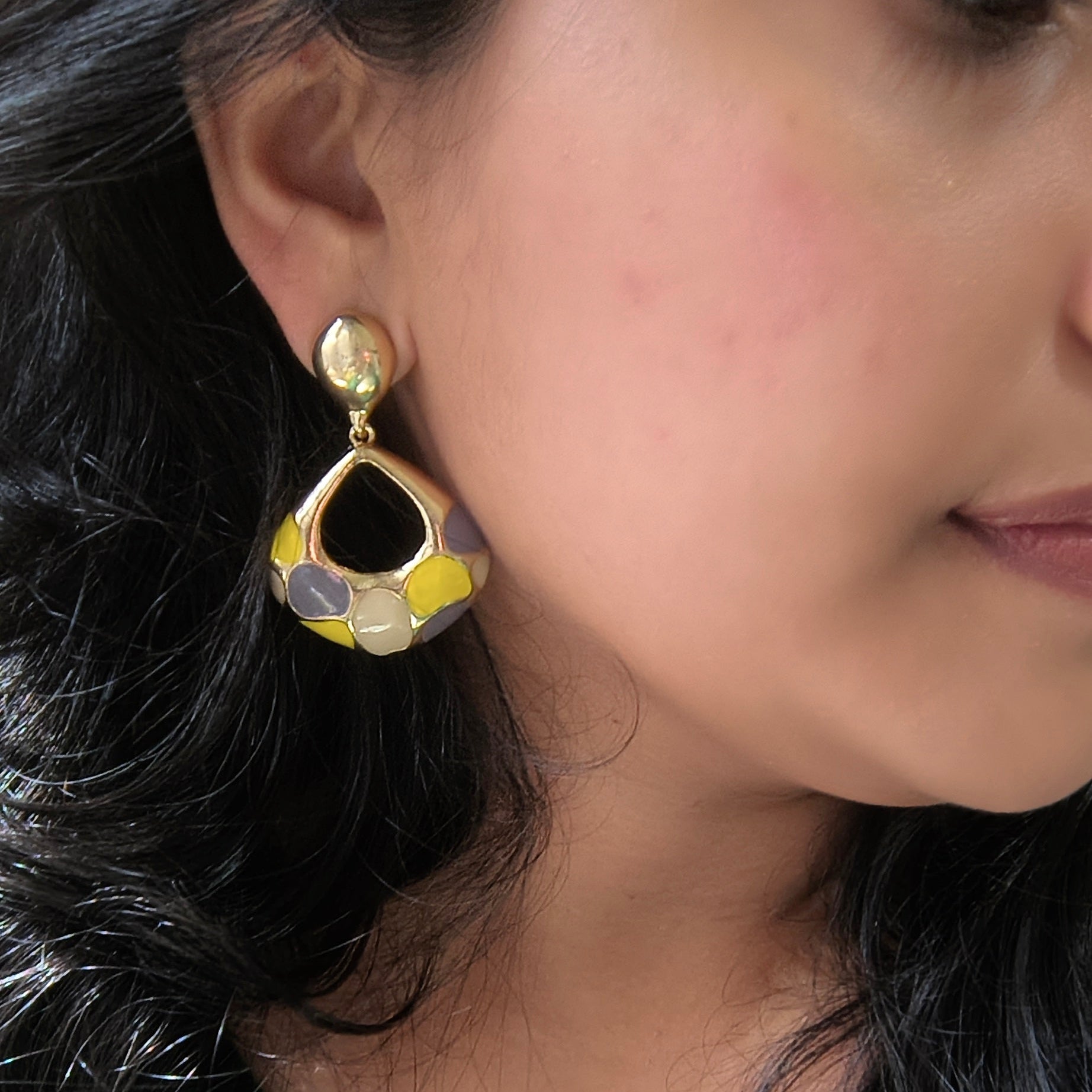 Statement Oval Drop earrings