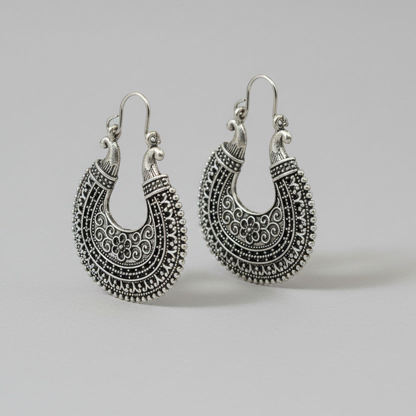 Oxidised Hook earrings