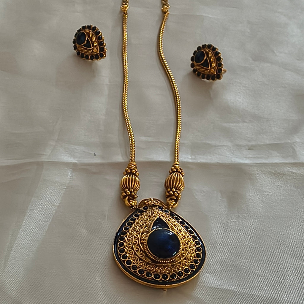 Navy blue ethnic set