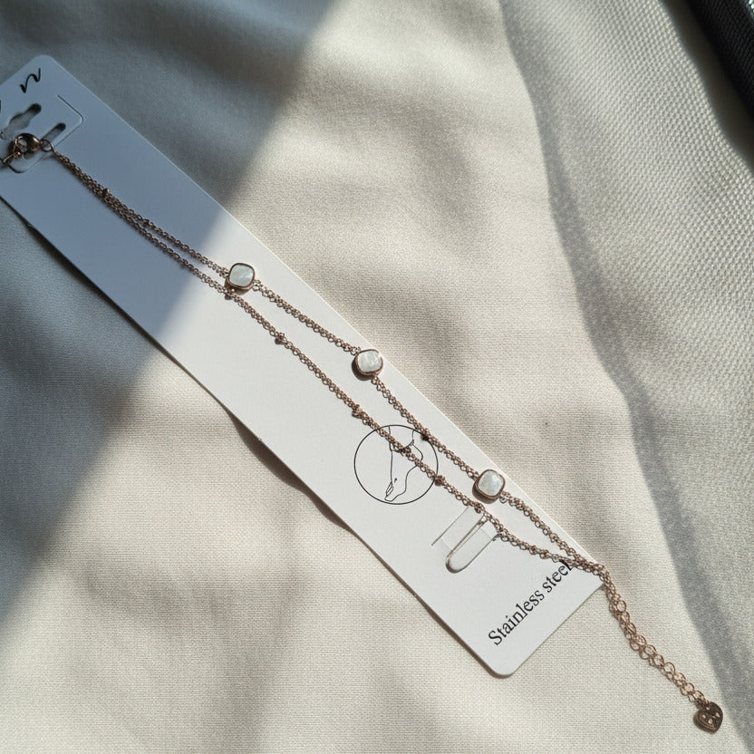 Layer anti tarnish anklets