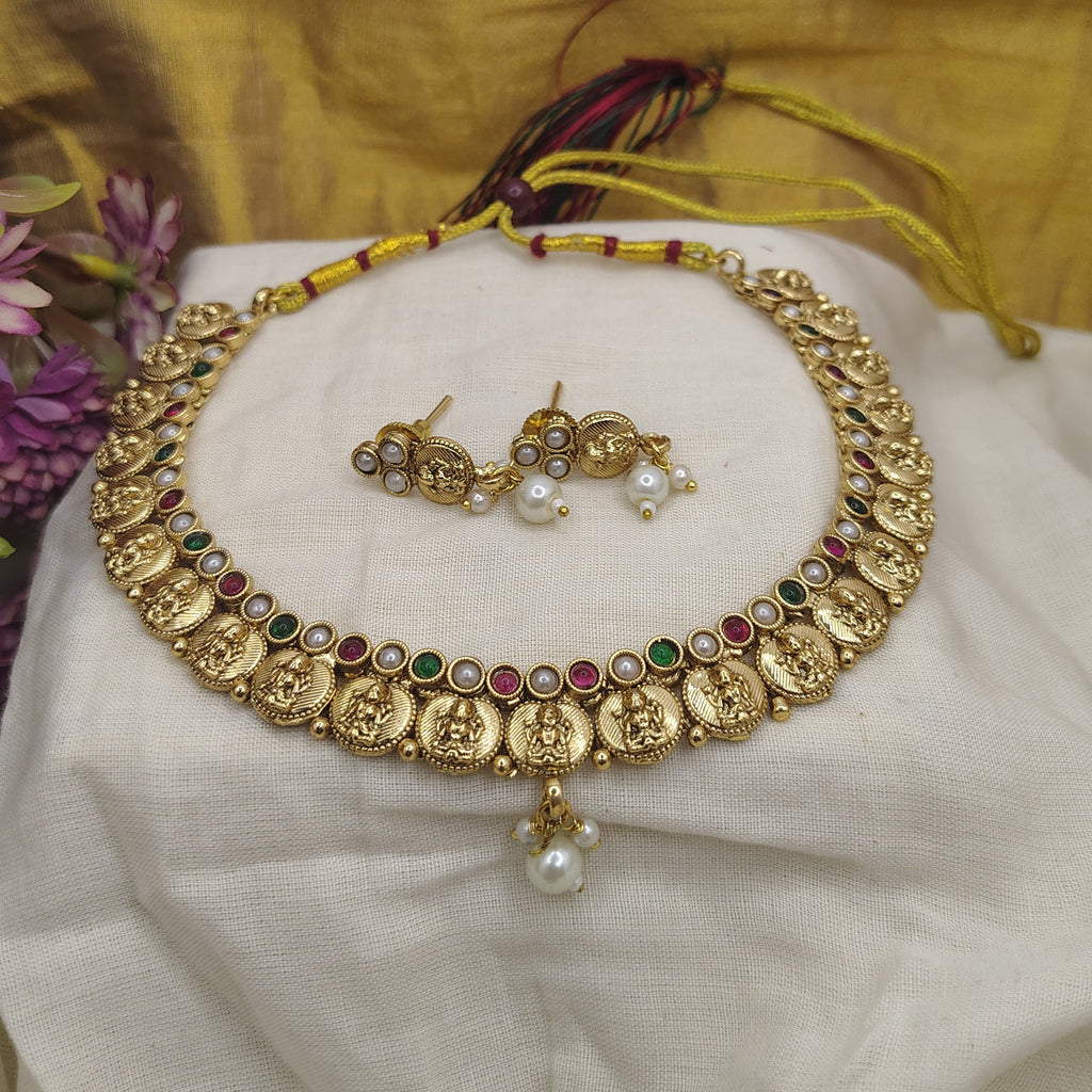 Swarna Mudra coin necklace set