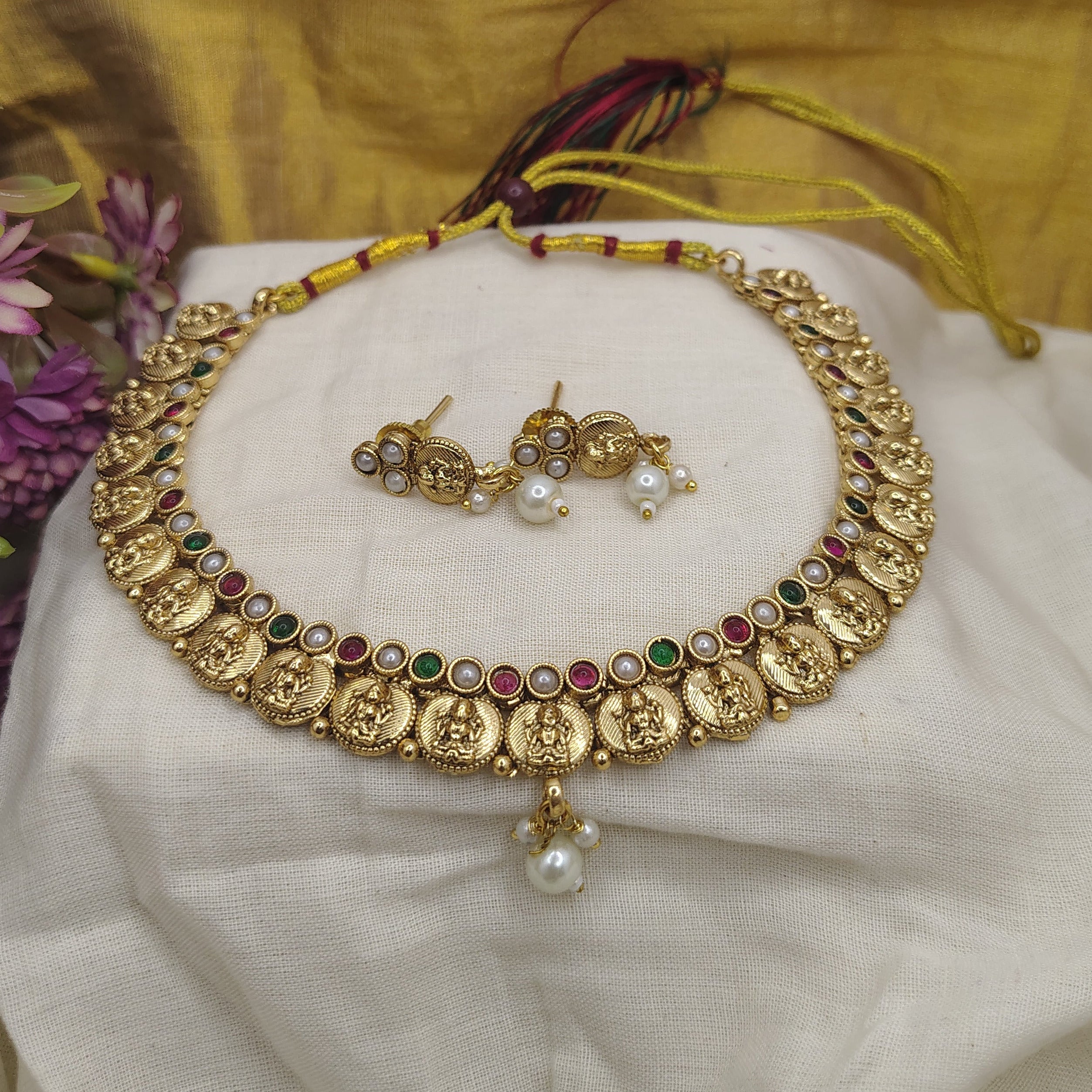 Swarna Mudra coin necklace set