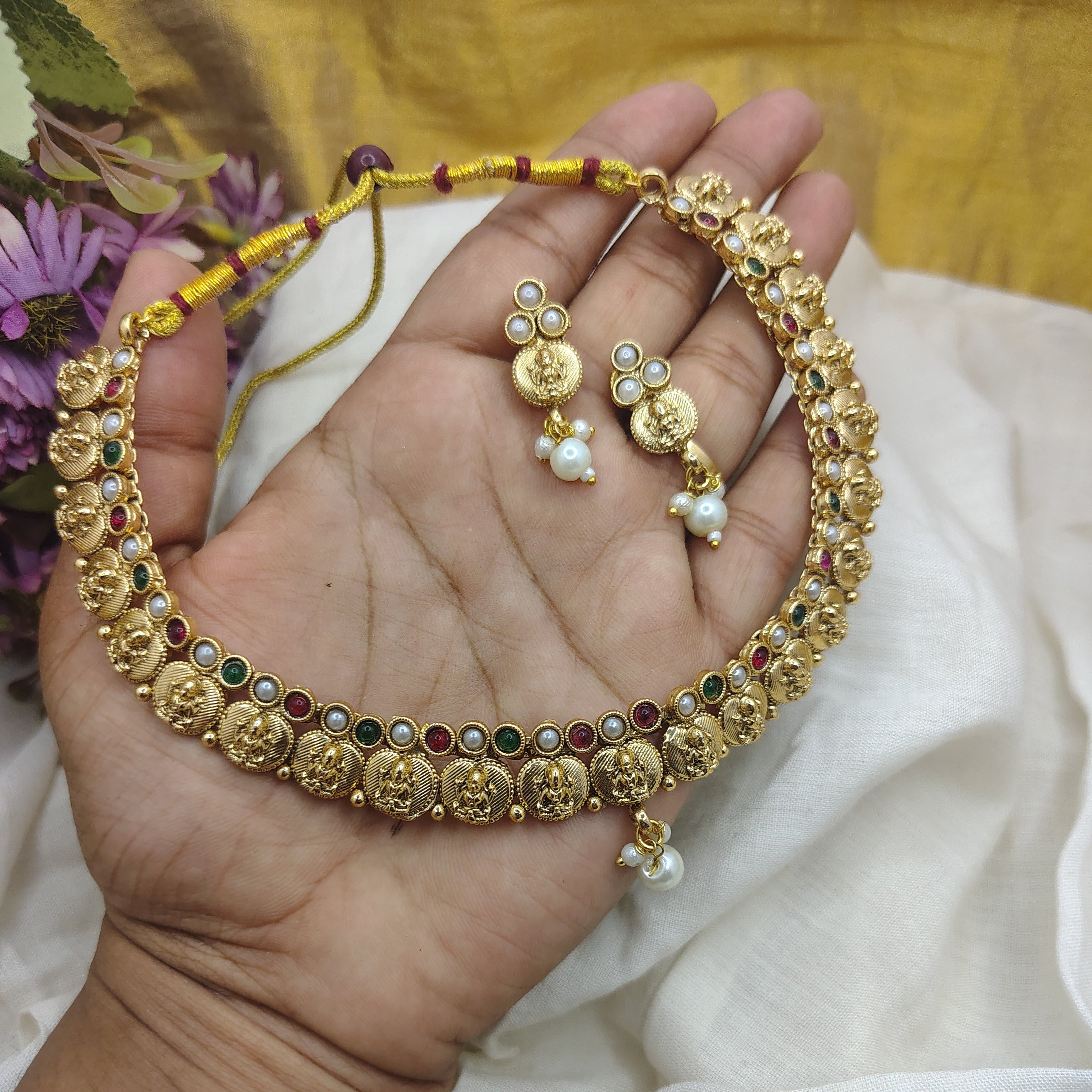 Swarna Mudra coin necklace set