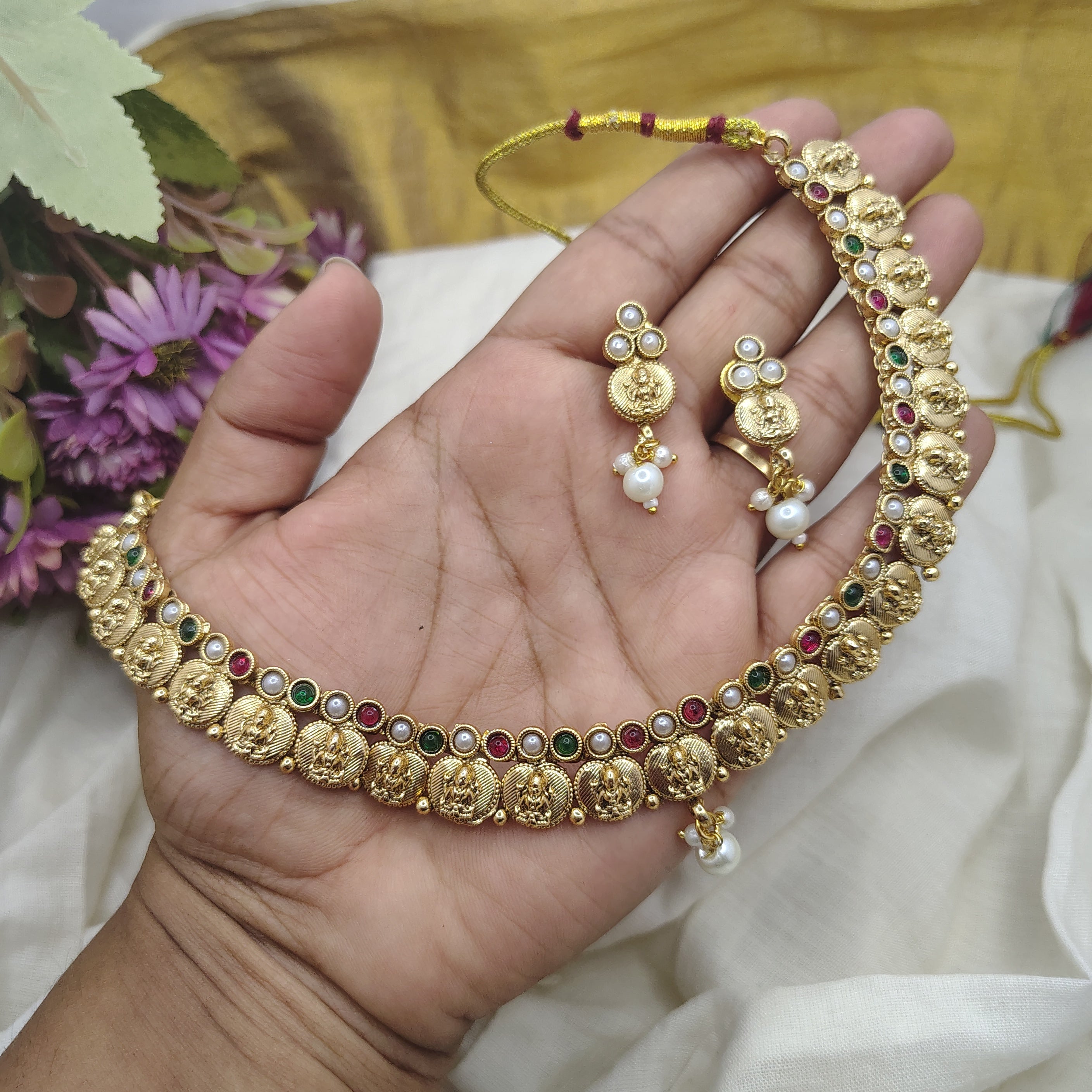 Swarna Mudra coin necklace set