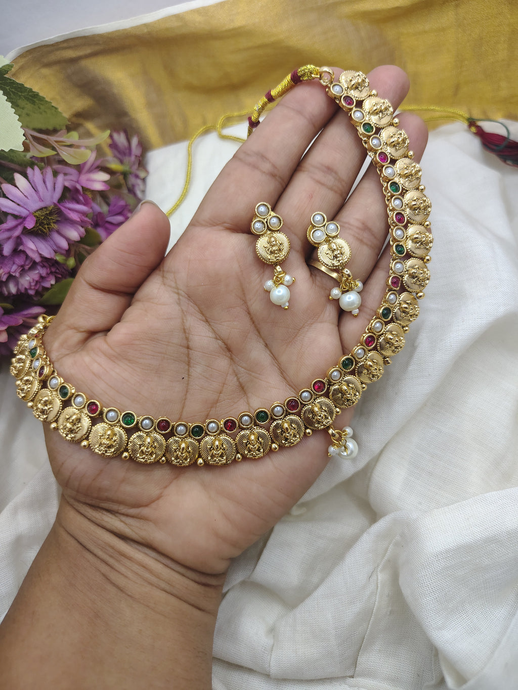 Swarna Mudra coin necklace set