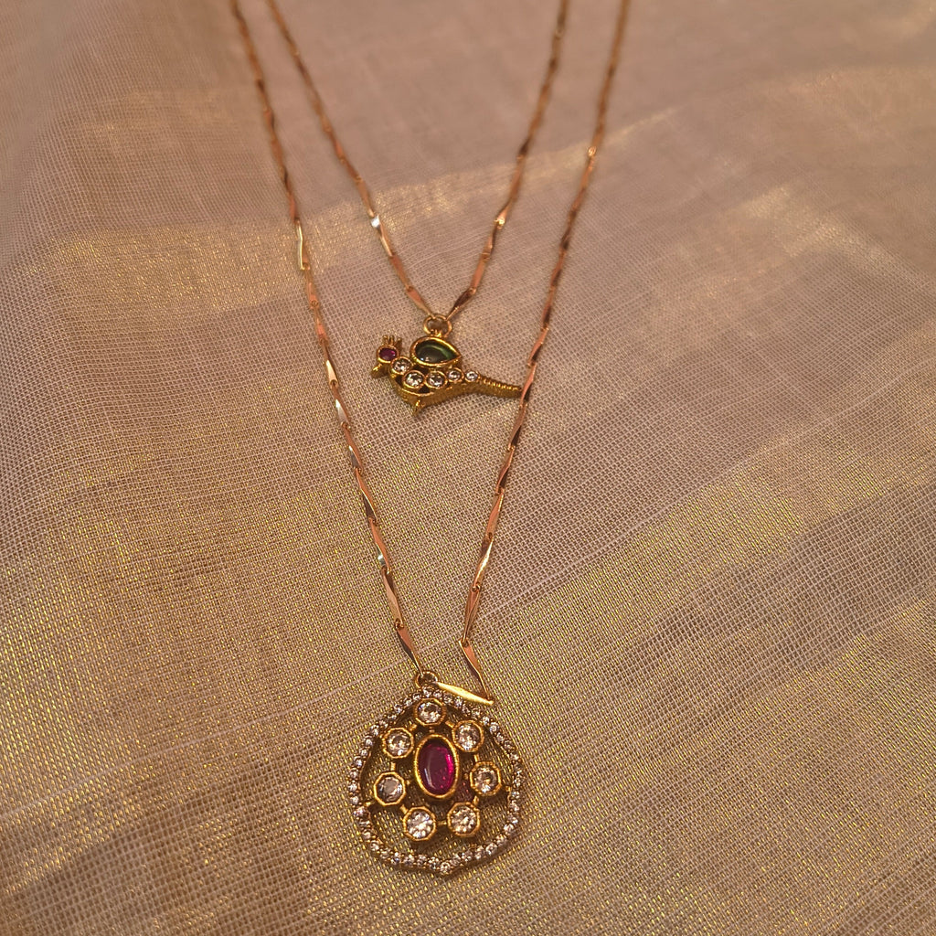 MayaMayura Double layer Necklace set