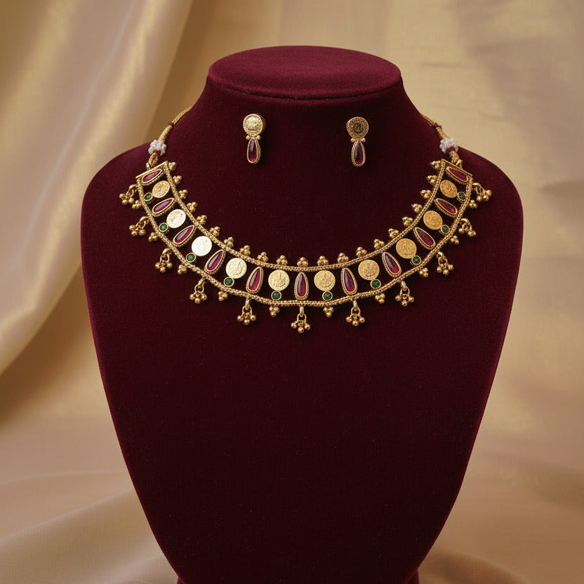 Bhashini Coin choker set