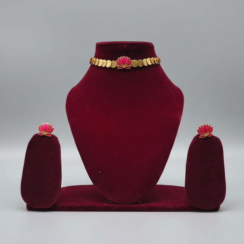 lotus coin necklace set