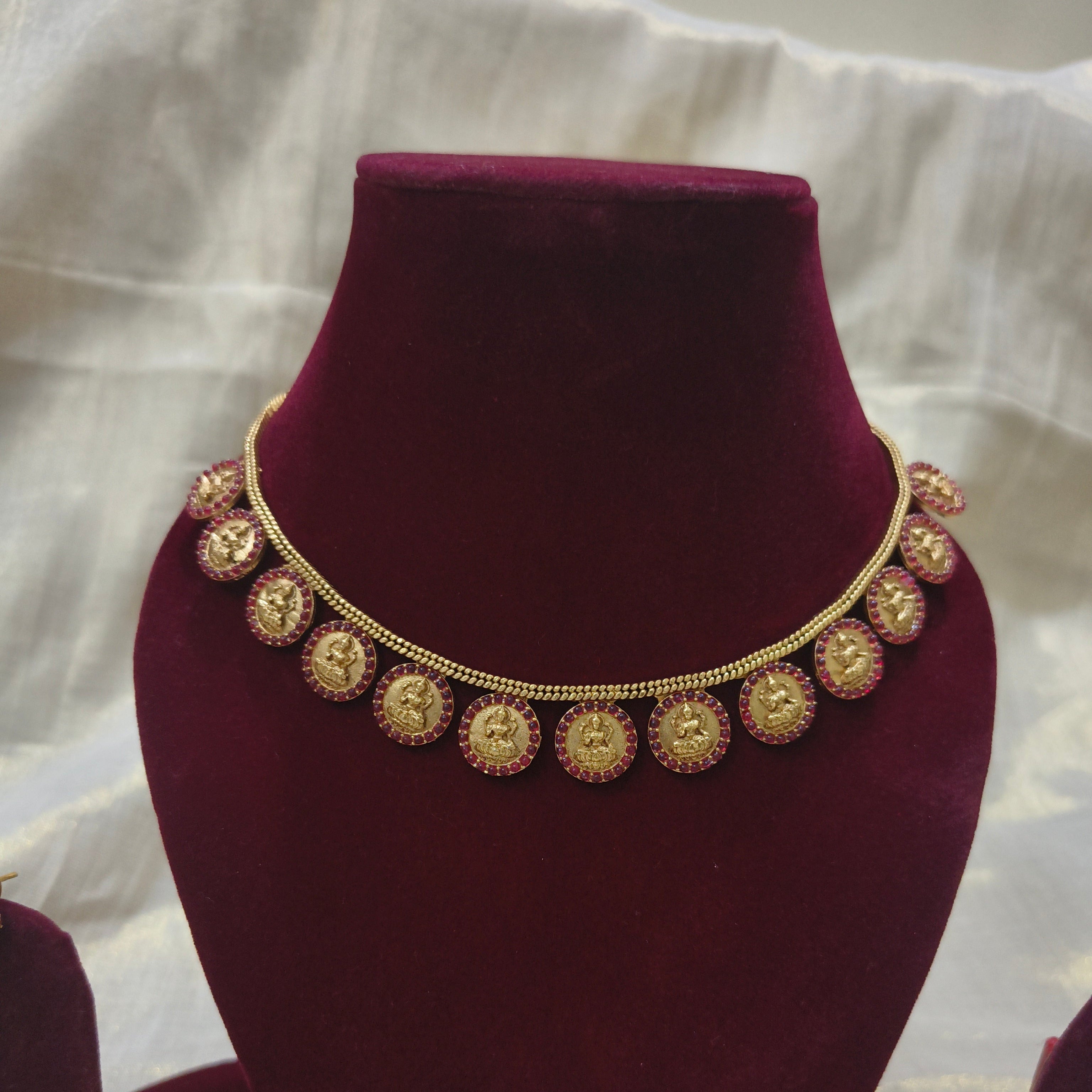 Kasavu Lakshmi necklace set
