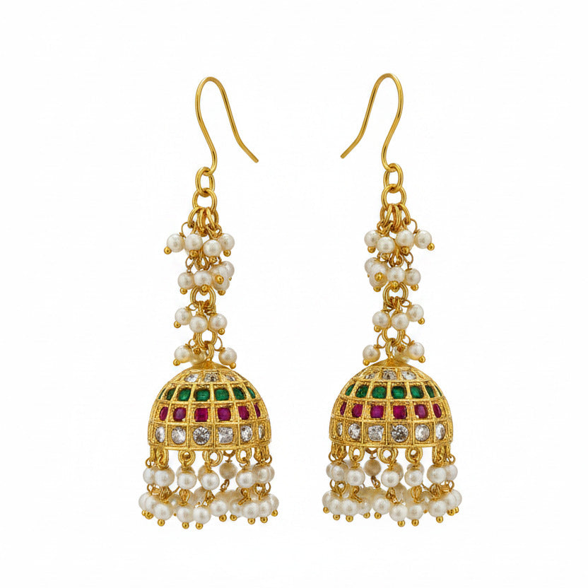 Kemp pearl Jhumka