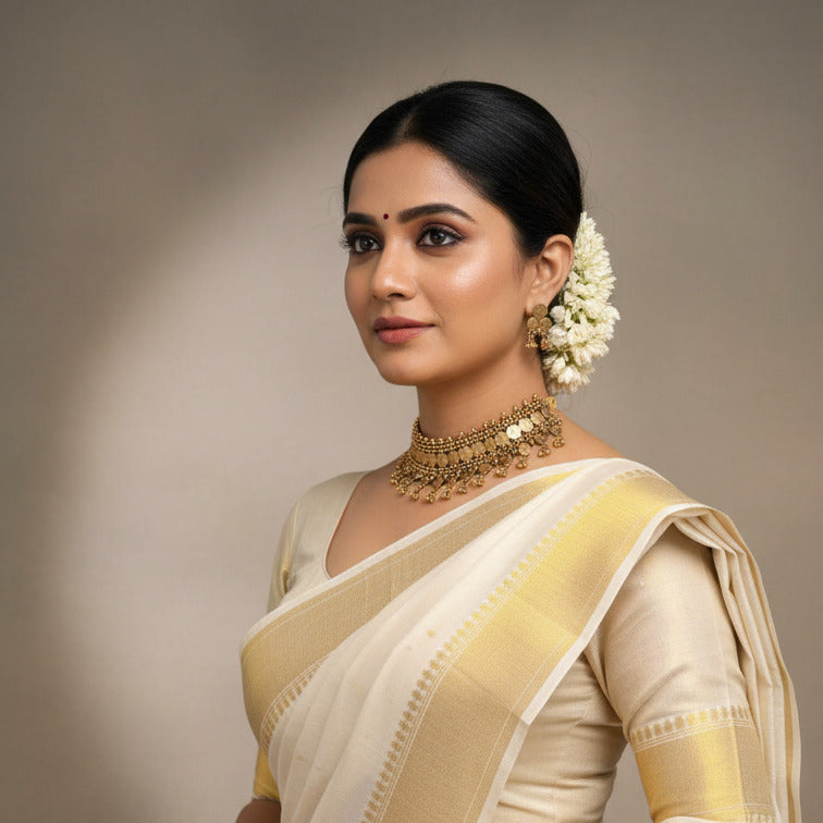 Kausalya Dobule layer coiun necklace set