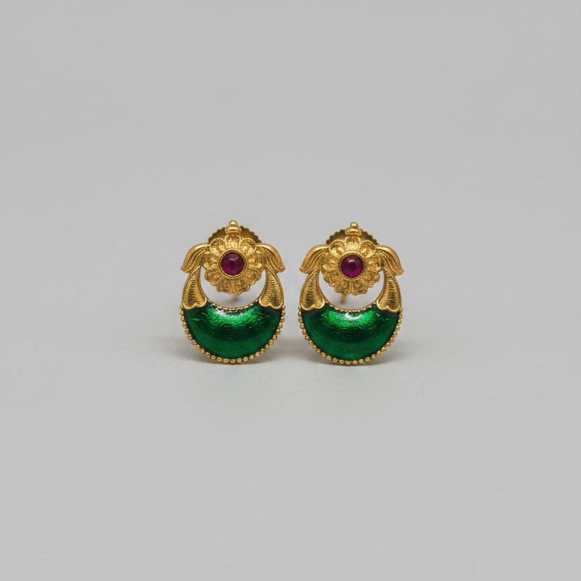 Vidya Enamel Palakka necklace set