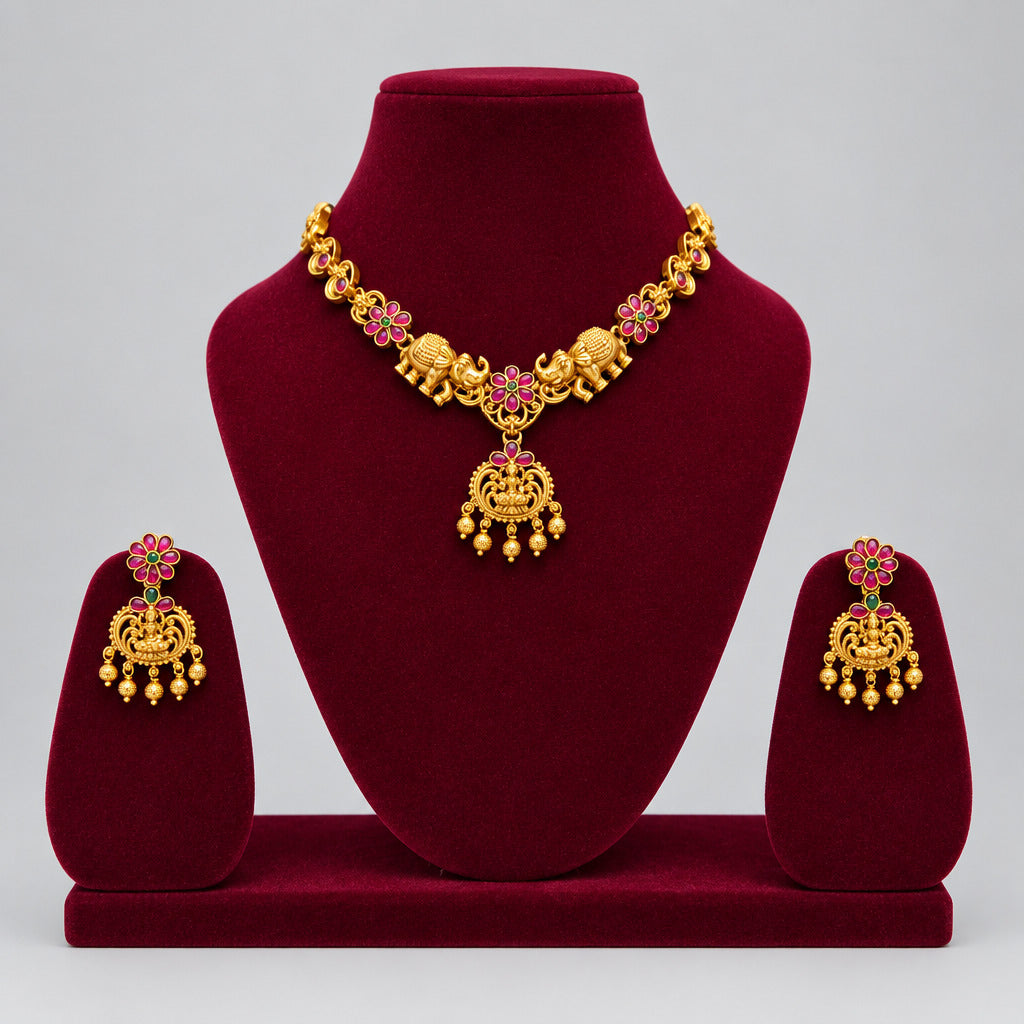 Elephant Lakshmi Necklace set