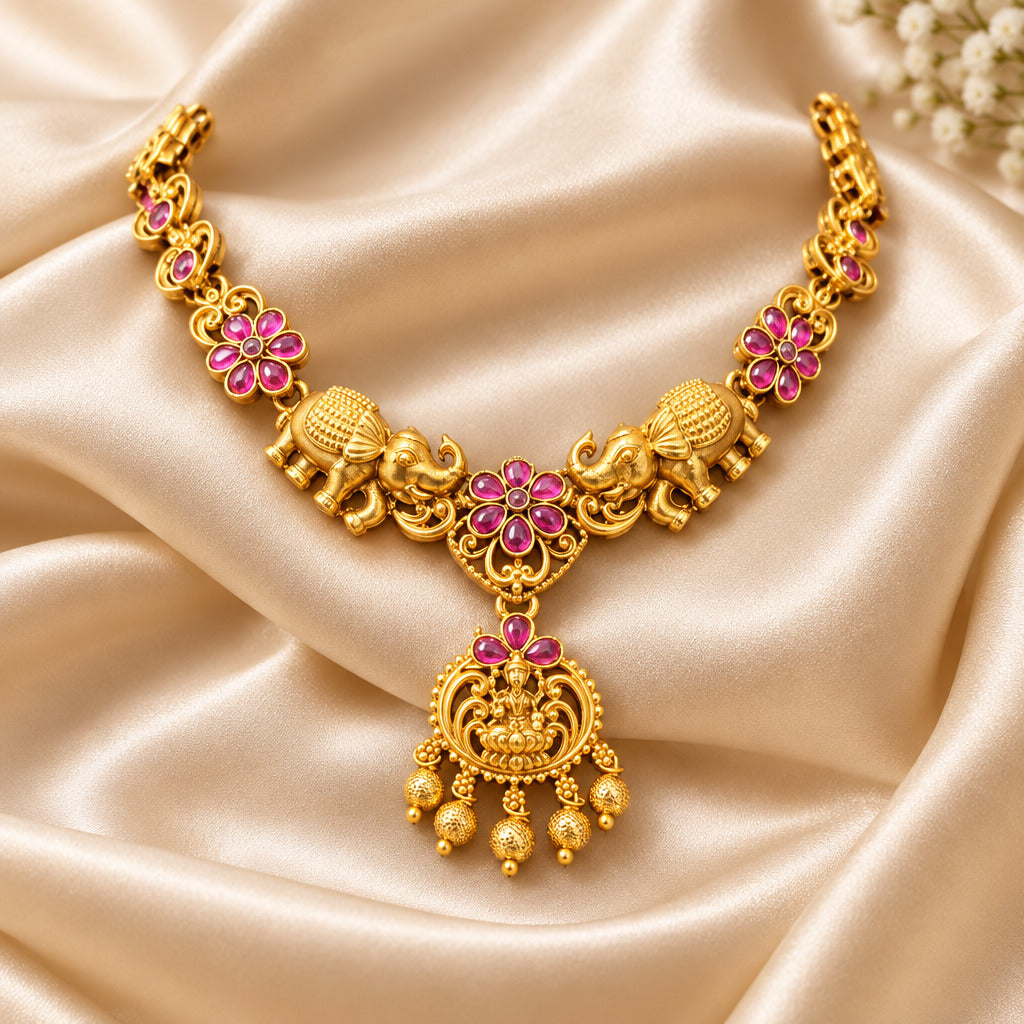 Shreshta Gaja Lakshmi Necklace set