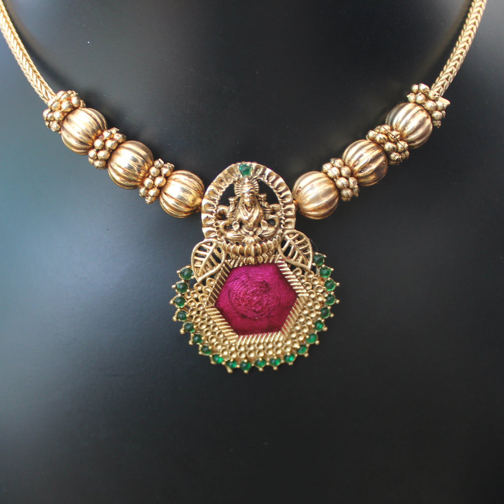 Traditional Palakka Lakshmi Necklace