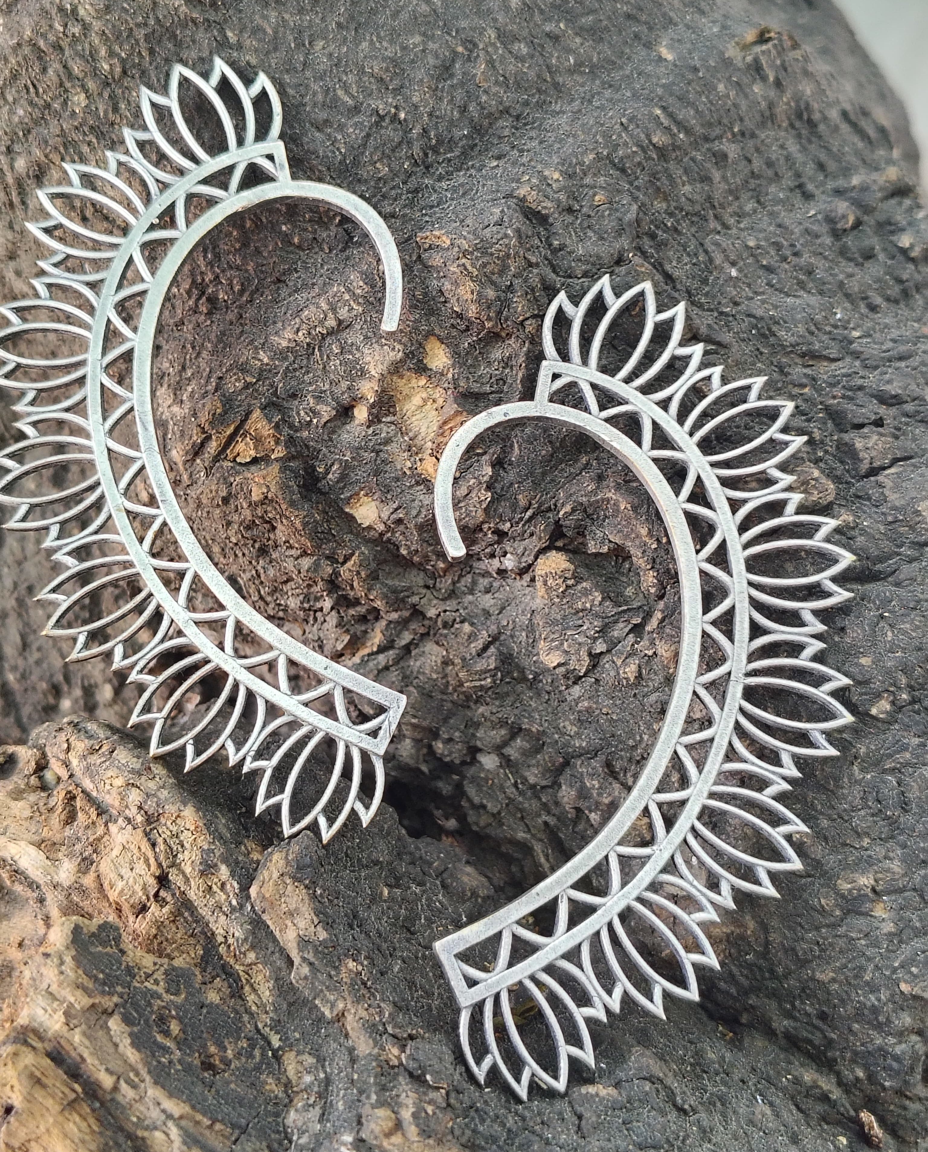 Lotus design Brass Ear Cuff