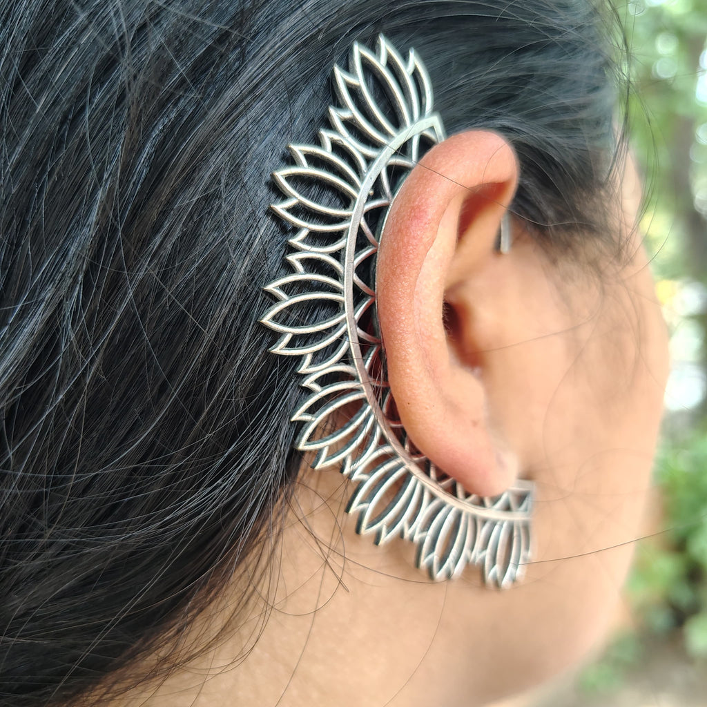 Lotus design Brass Ear Cuff